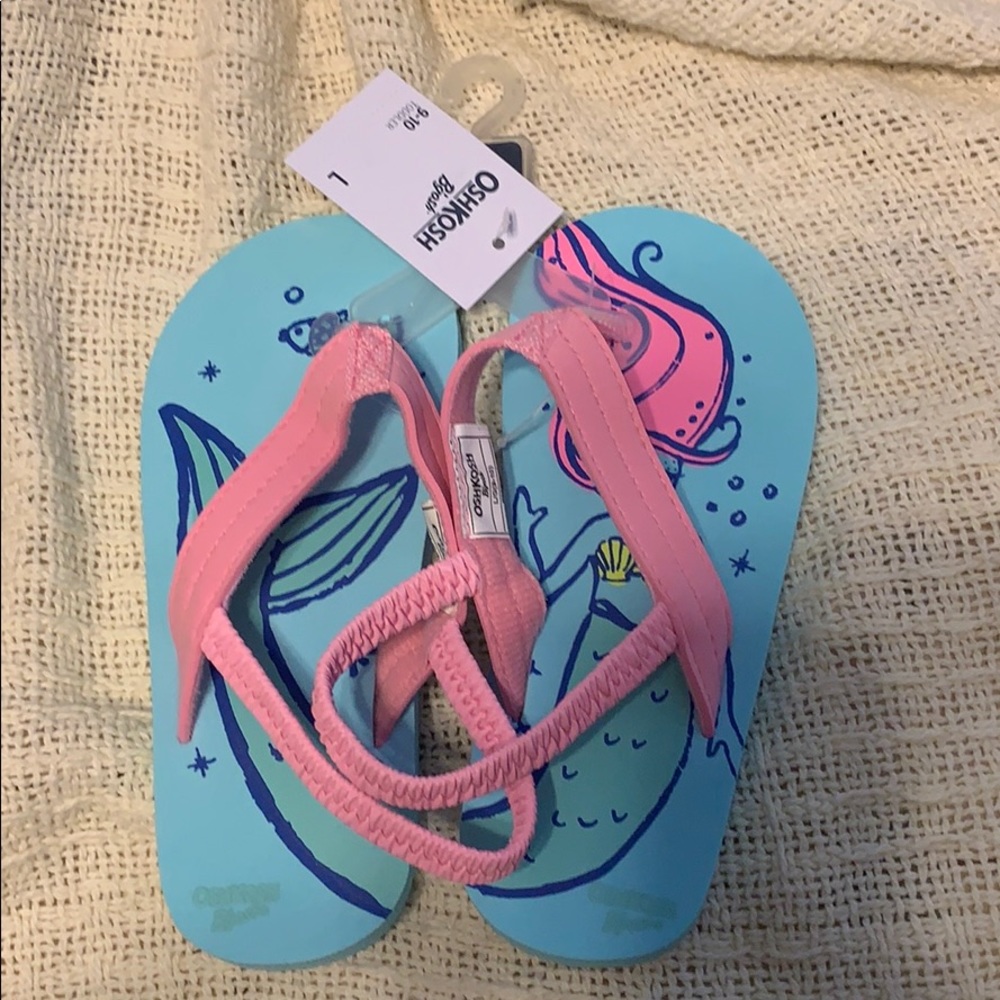 NWT Oshkosh mermaid flip flops